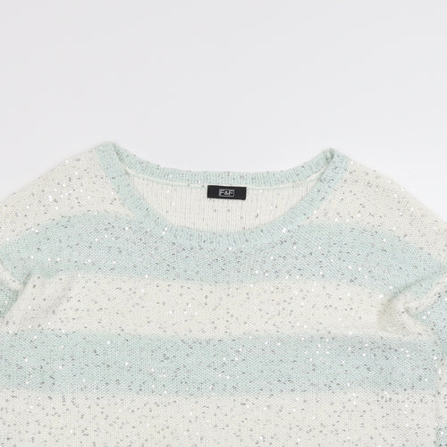 F&F Womens Multicoloured Striped  Pullover Jumper Size 12