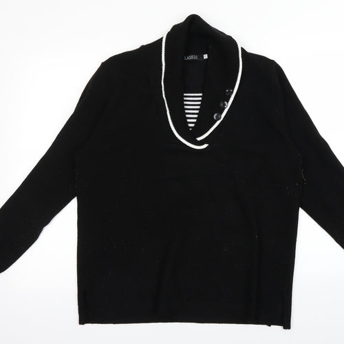 Classic Womens Black   Pullover Jumper Size L