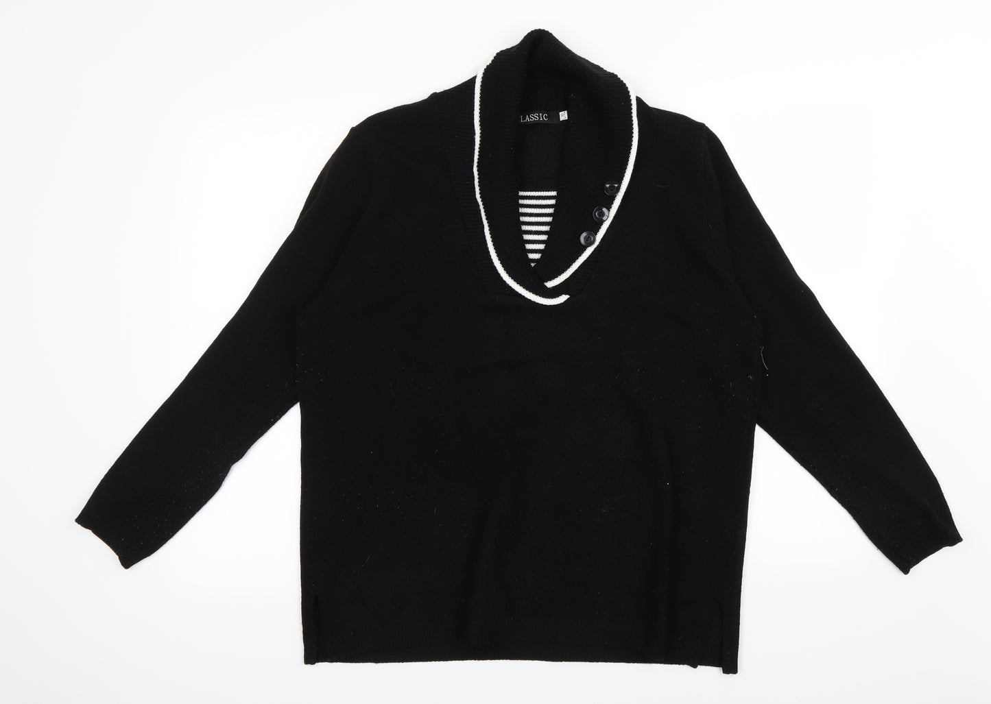 Classic Womens Black   Pullover Jumper Size L