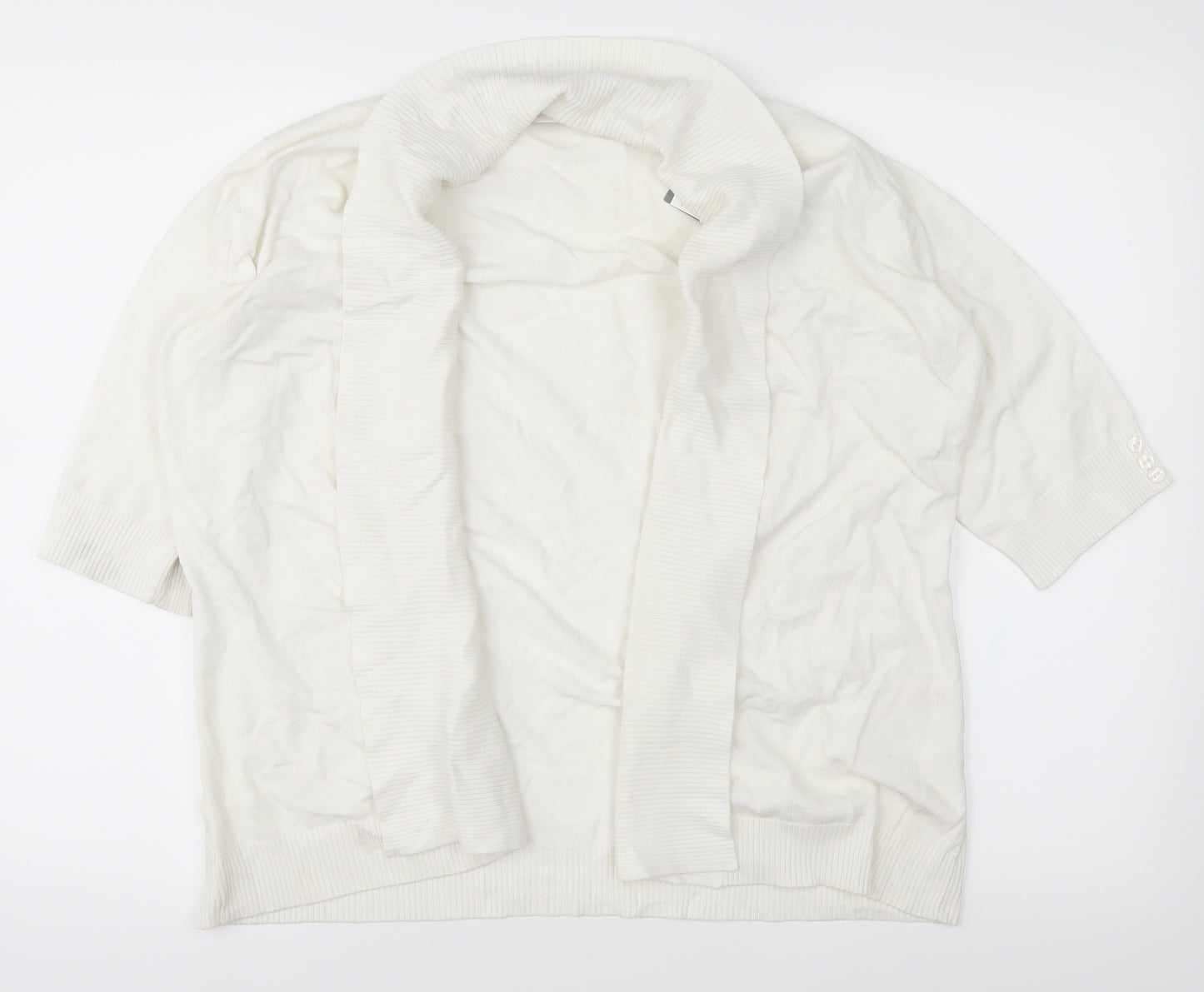 EWM Womens White   Cardigan Jumper Size M