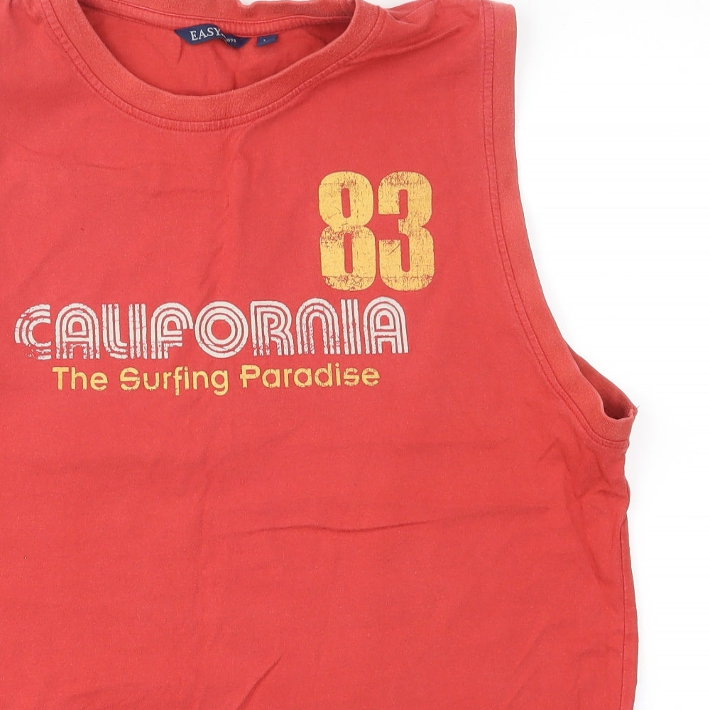 Easy Mens Red    T-Shirt Size M