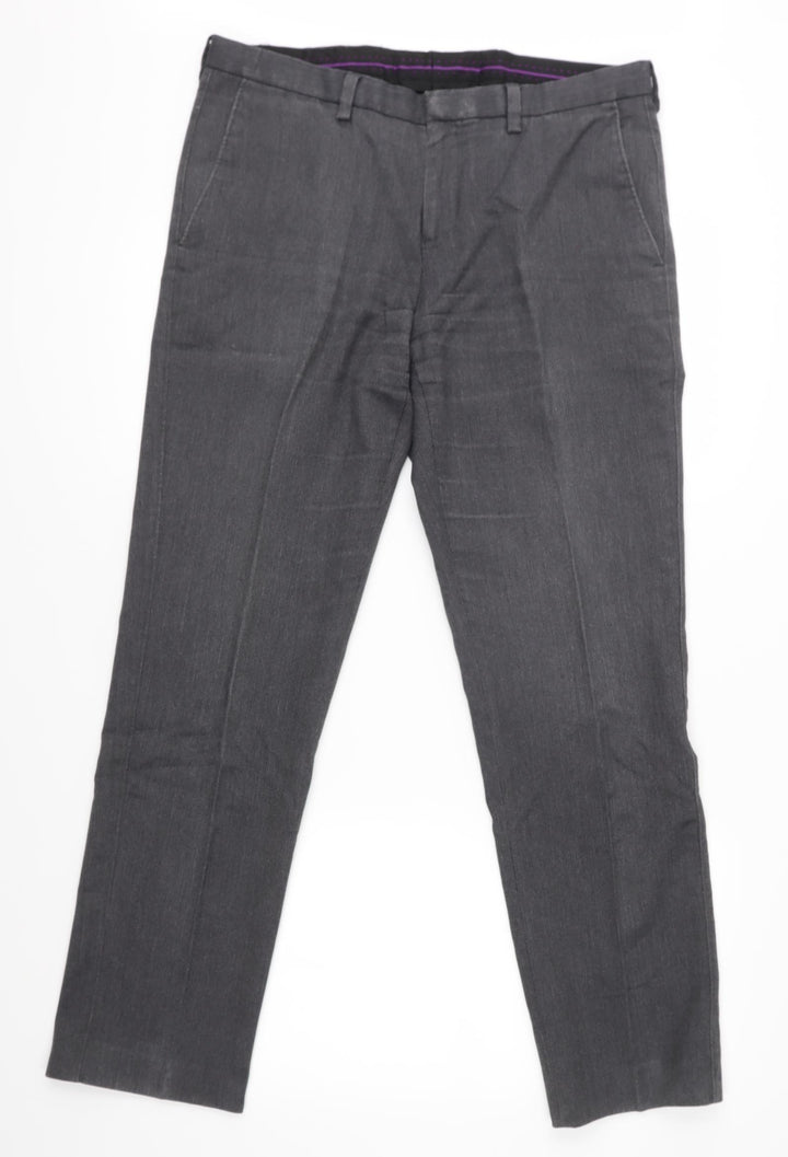 Burton Mens Grey Trousers Size 34 L28 in
