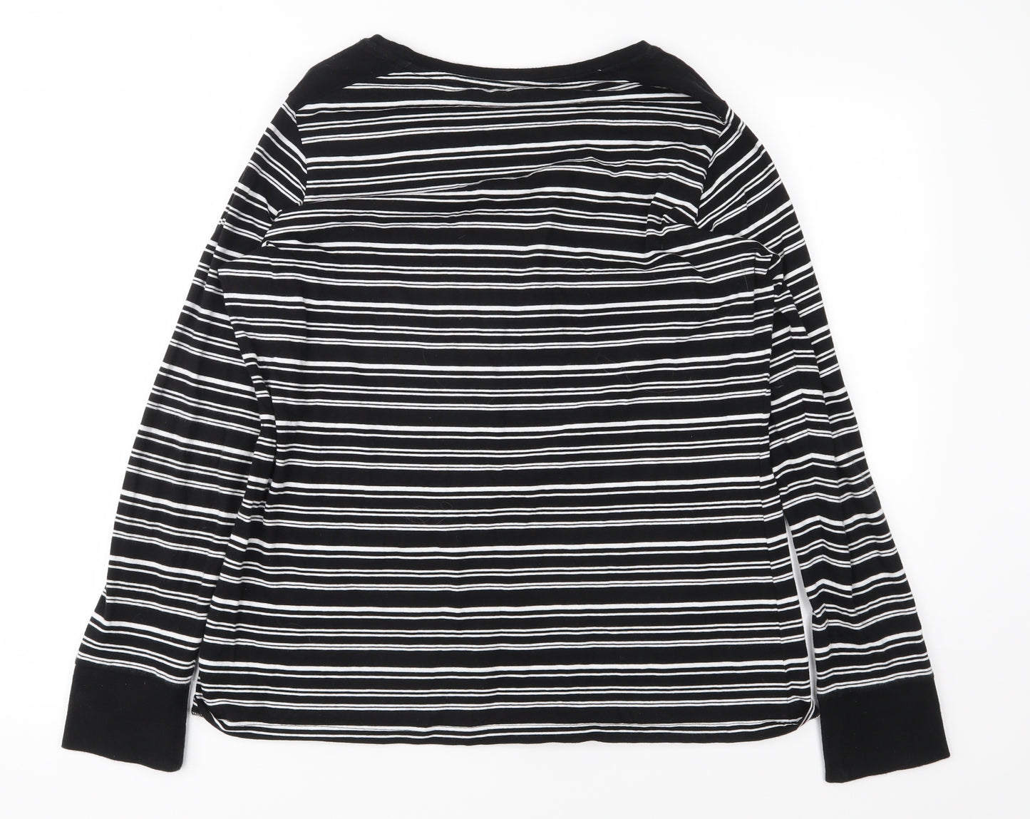 NEXT Womens Black Striped  Pullover Jumper Size 16