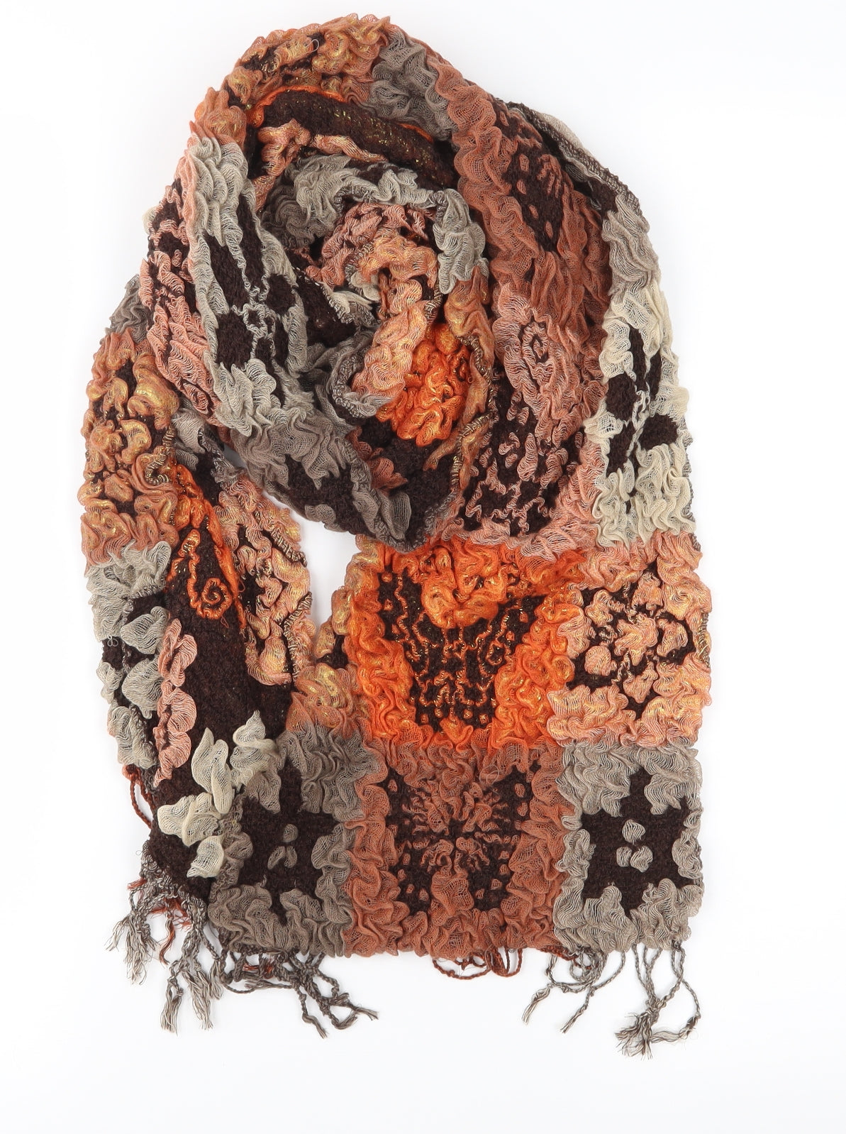 Preworn Womens Brown    Scarf   - BUTTERFLIES