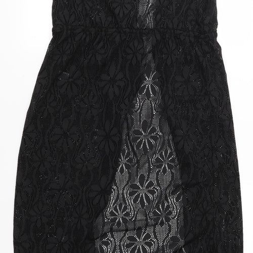 Extreme Womens Black Floral  Cardigan Jumper Size L  - See Through