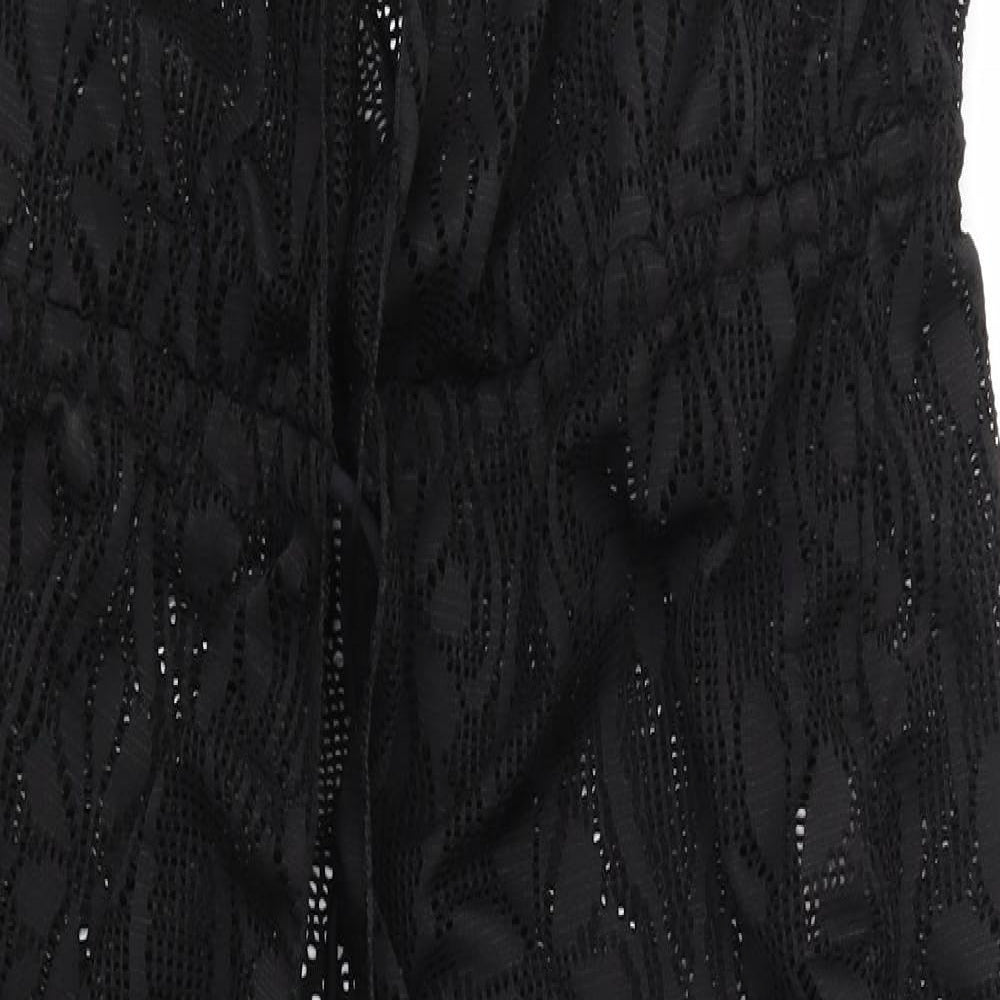 Extreme Womens Black Floral  Cardigan Jumper Size L  - See Through