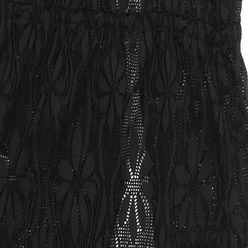 Extreme Womens Black Floral  Cardigan Jumper Size L  - See Through