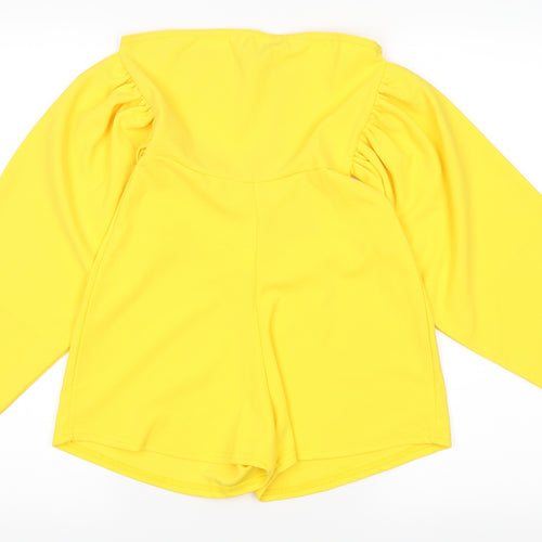 PRETTYLITTLETHING Womens Yellow   Playsuit One-Piece Size 6