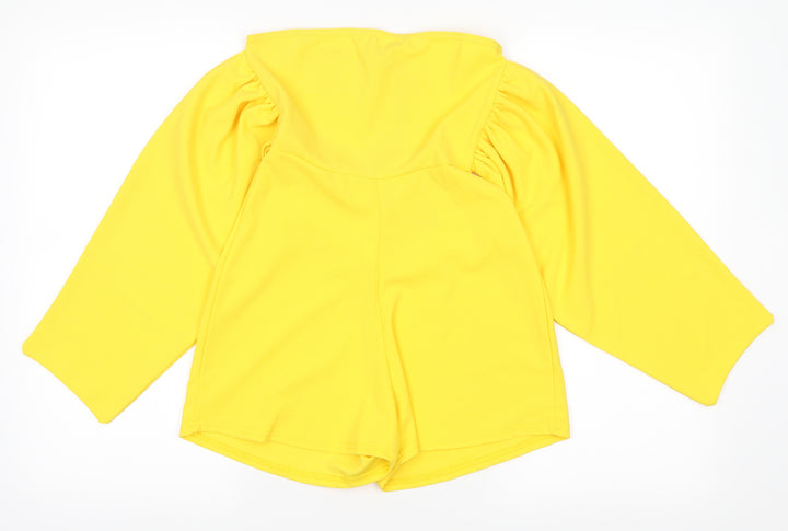 PRETTYLITTLETHING Womens Yellow Playsuit One-Piece Size 6