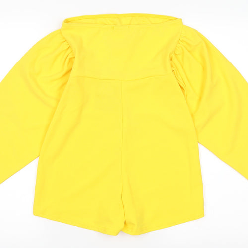 PRETTYLITTLETHING Womens Yellow   Playsuit One-Piece Size 6