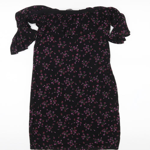 Nasty Gal Womens Black Floral  Bodycon  Size 10