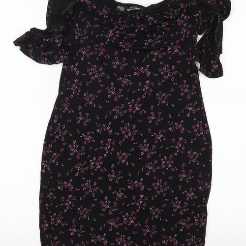 Nasty Gal Womens Black Floral  Bodycon  Size 10