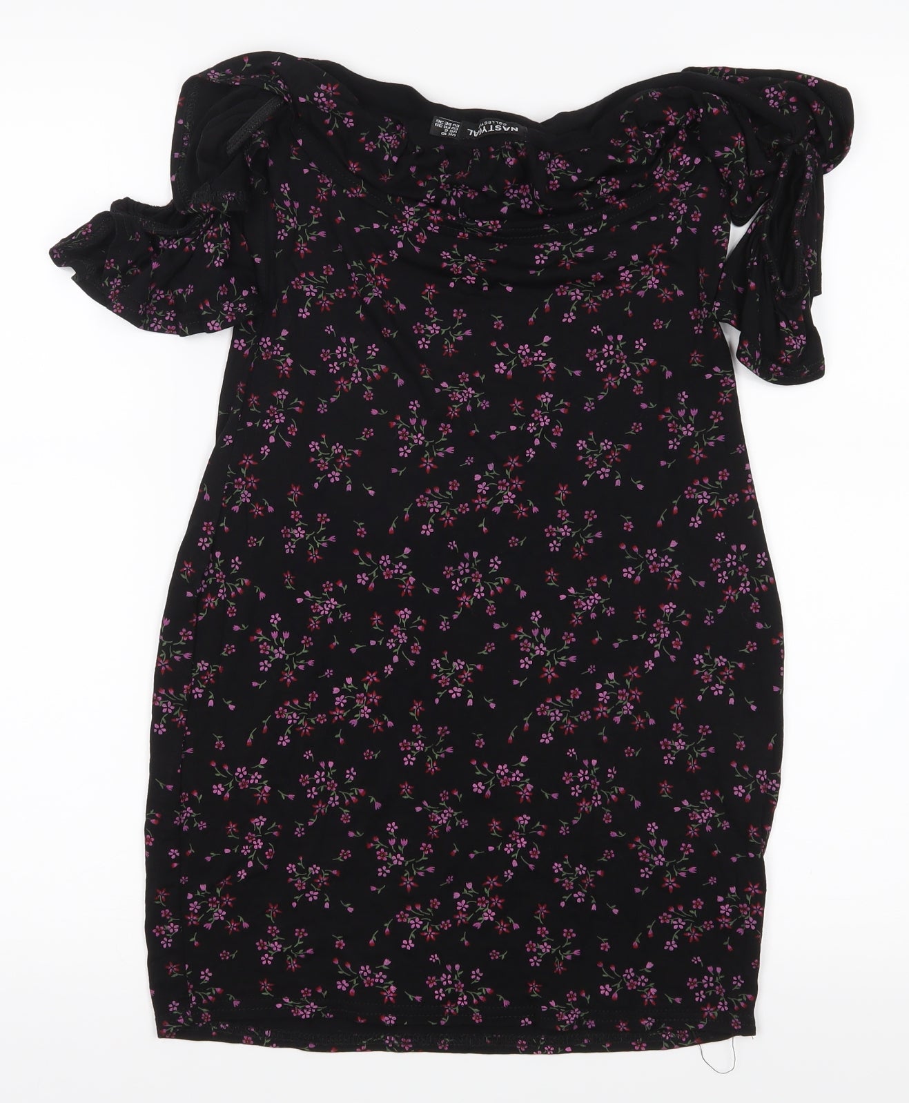 Nasty Gal Womens Black Floral  Bodycon  Size 10