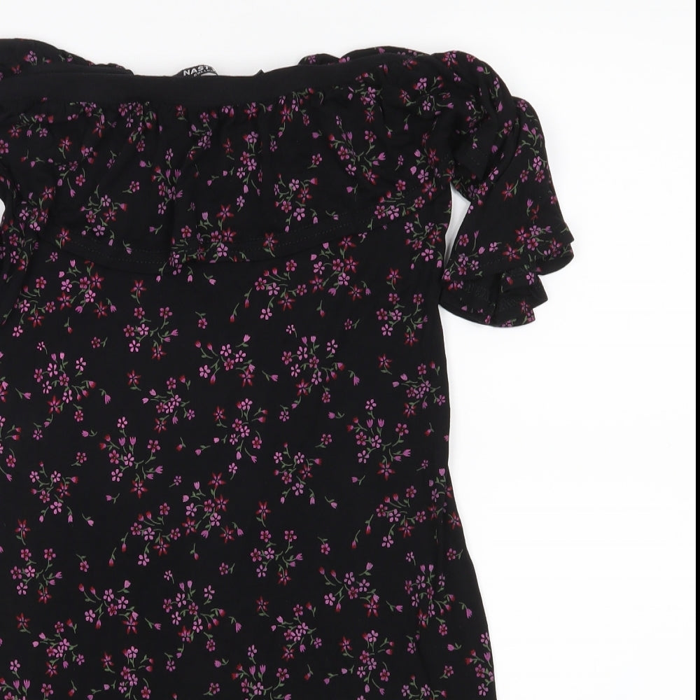 Nasty Gal Womens Black Floral  Bodycon  Size 10