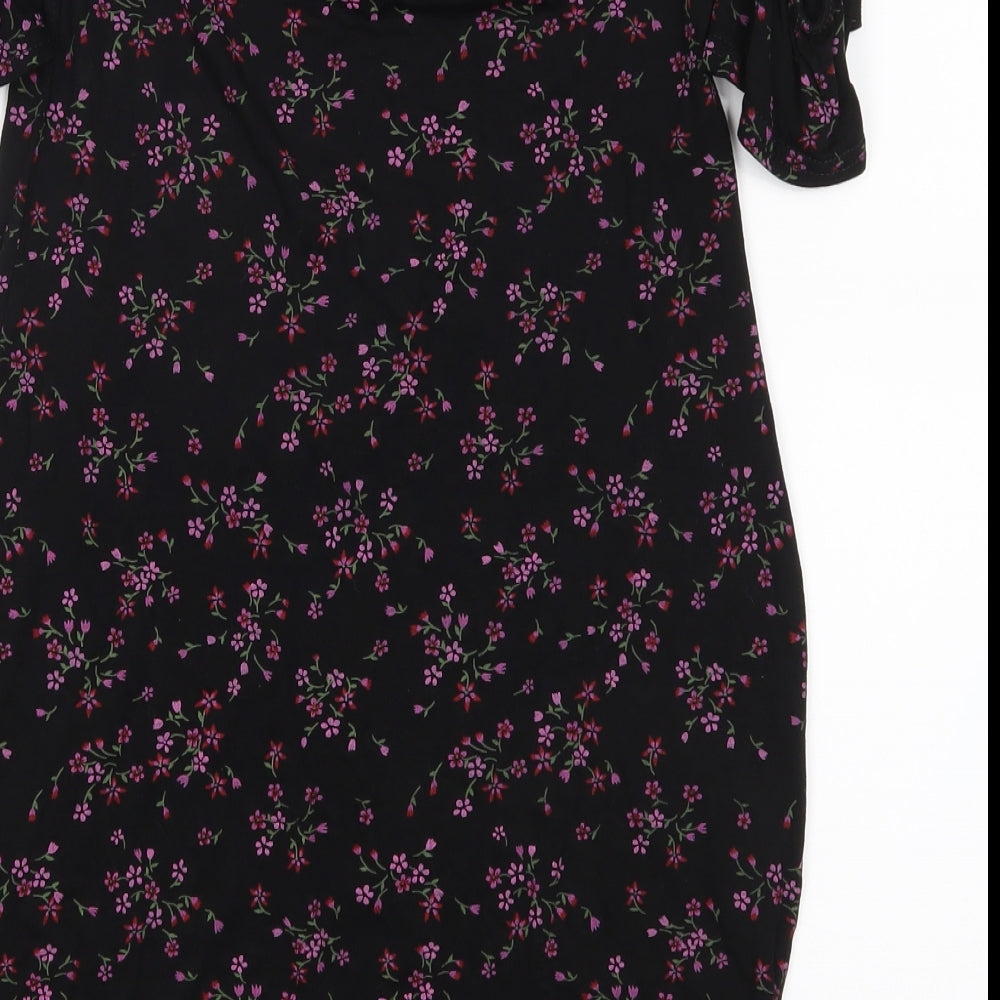 Nasty Gal Womens Black Floral  Bodycon  Size 10