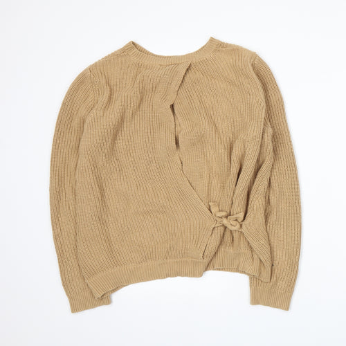 Warehouse Womens Beige  Knit Pullover Jumper Size 6