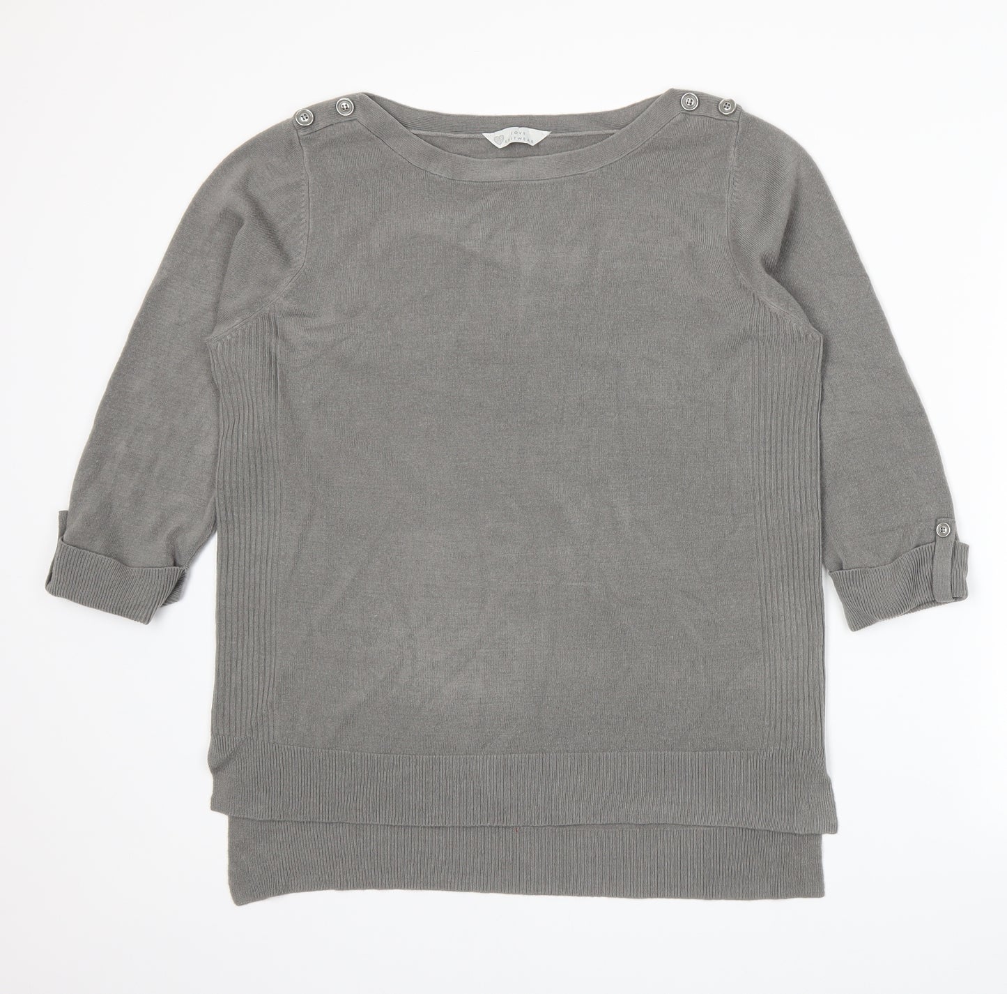 BHS Womens Grey  Knit Pullover Jumper Size 16