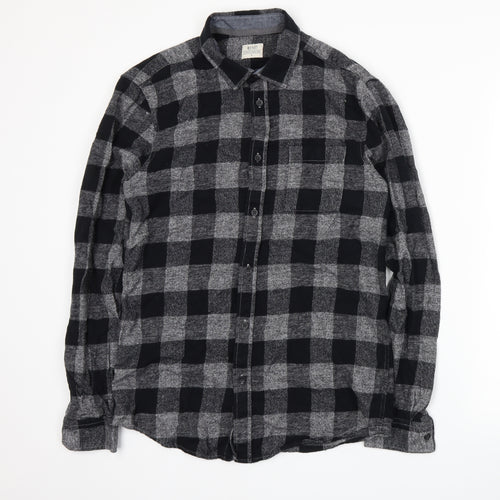 Matalan Mens Grey Plaid   Button-Up Size S