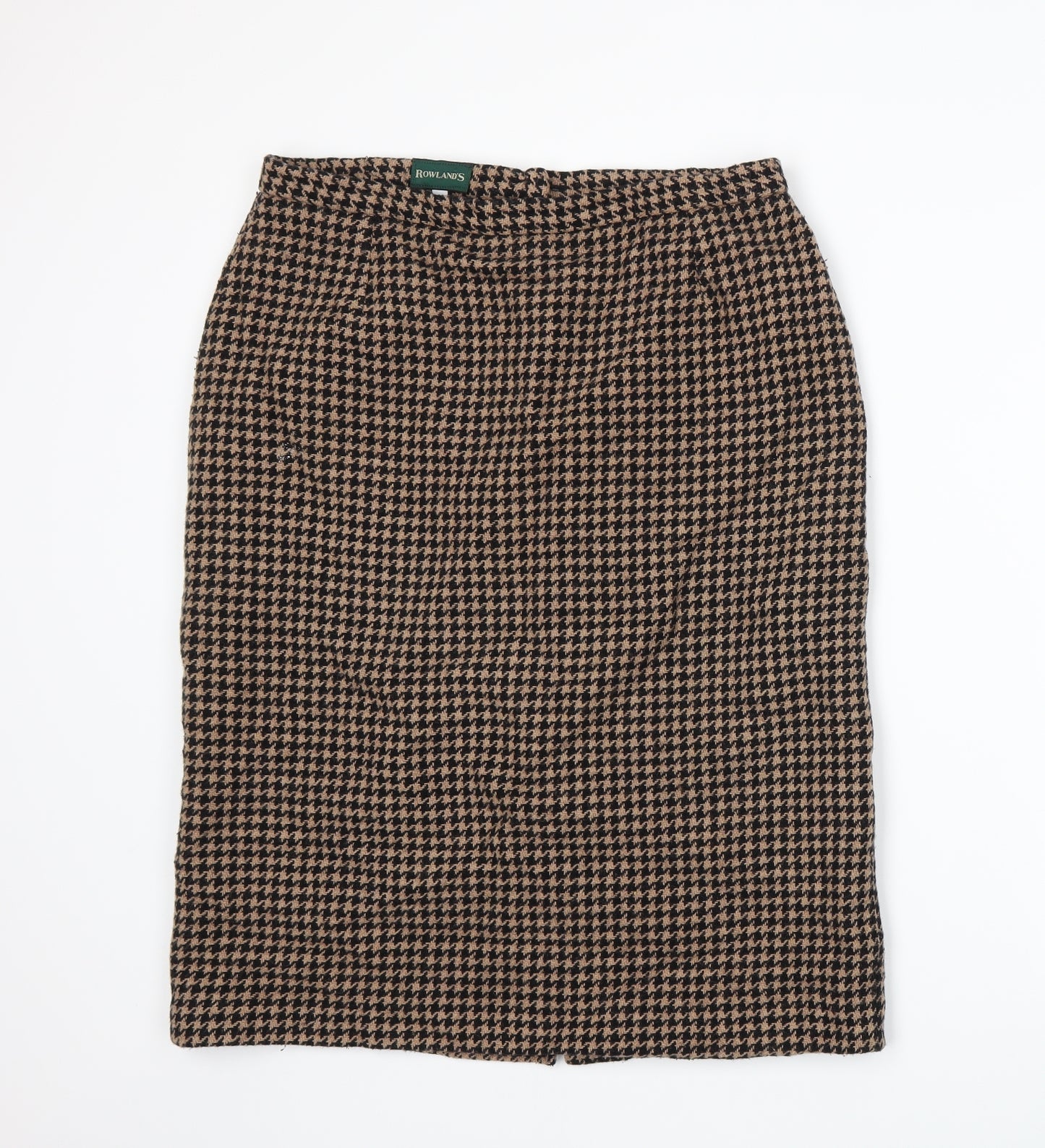Rowlands Womens Beige Houndstooth  Straight & Pencil Skirt Size 14