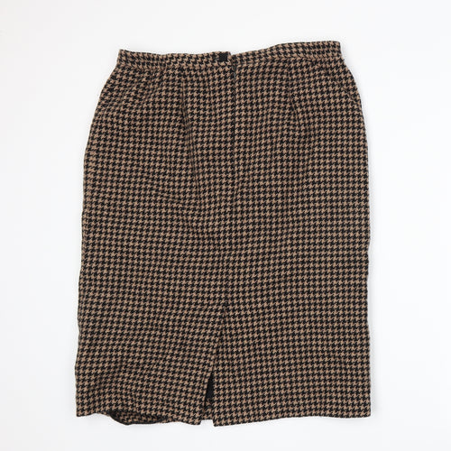 Rowlands Womens Beige Houndstooth  Straight & Pencil Skirt Size 14