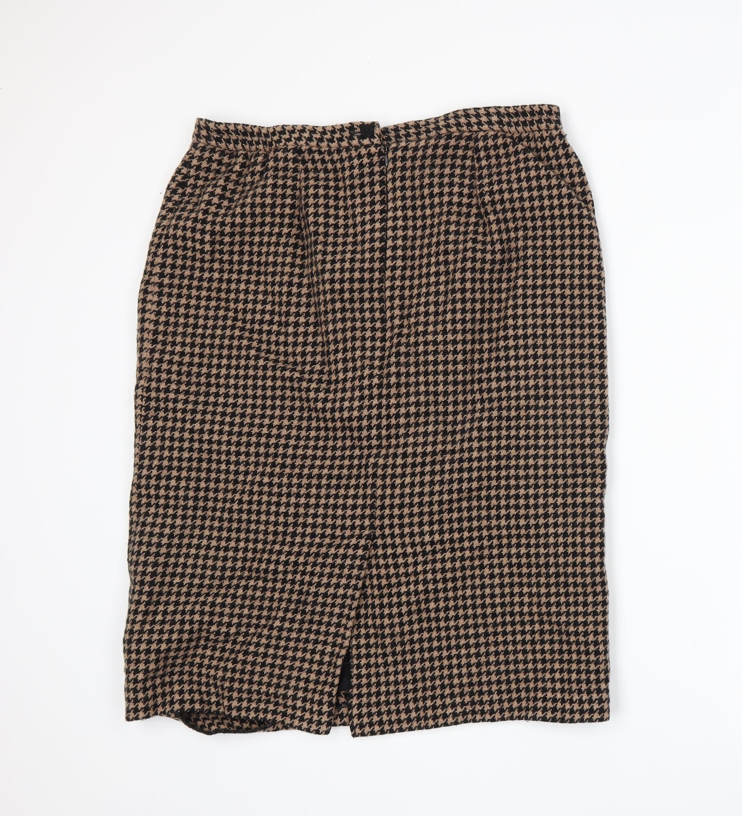 Rowlands Womens Beige Houndstooth  Straight & Pencil Skirt Size 14