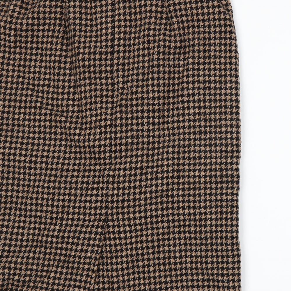 Rowlands Womens Beige Houndstooth  Straight & Pencil Skirt Size 14