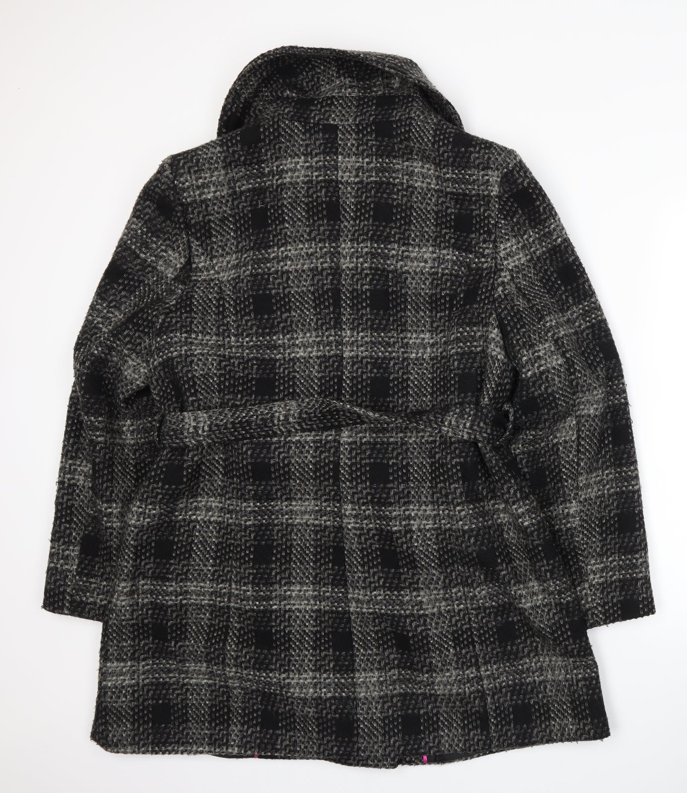 Klass Womens Grey Plaid  Overcoat Coat Size 18