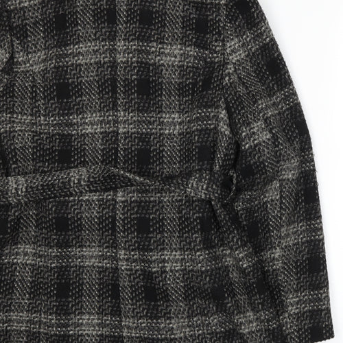 Klass Womens Grey Plaid  Overcoat Coat Size 18