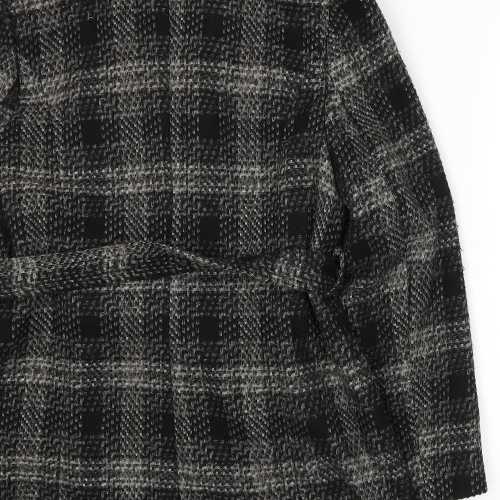 Klass Womens Grey Plaid  Overcoat Coat Size 18