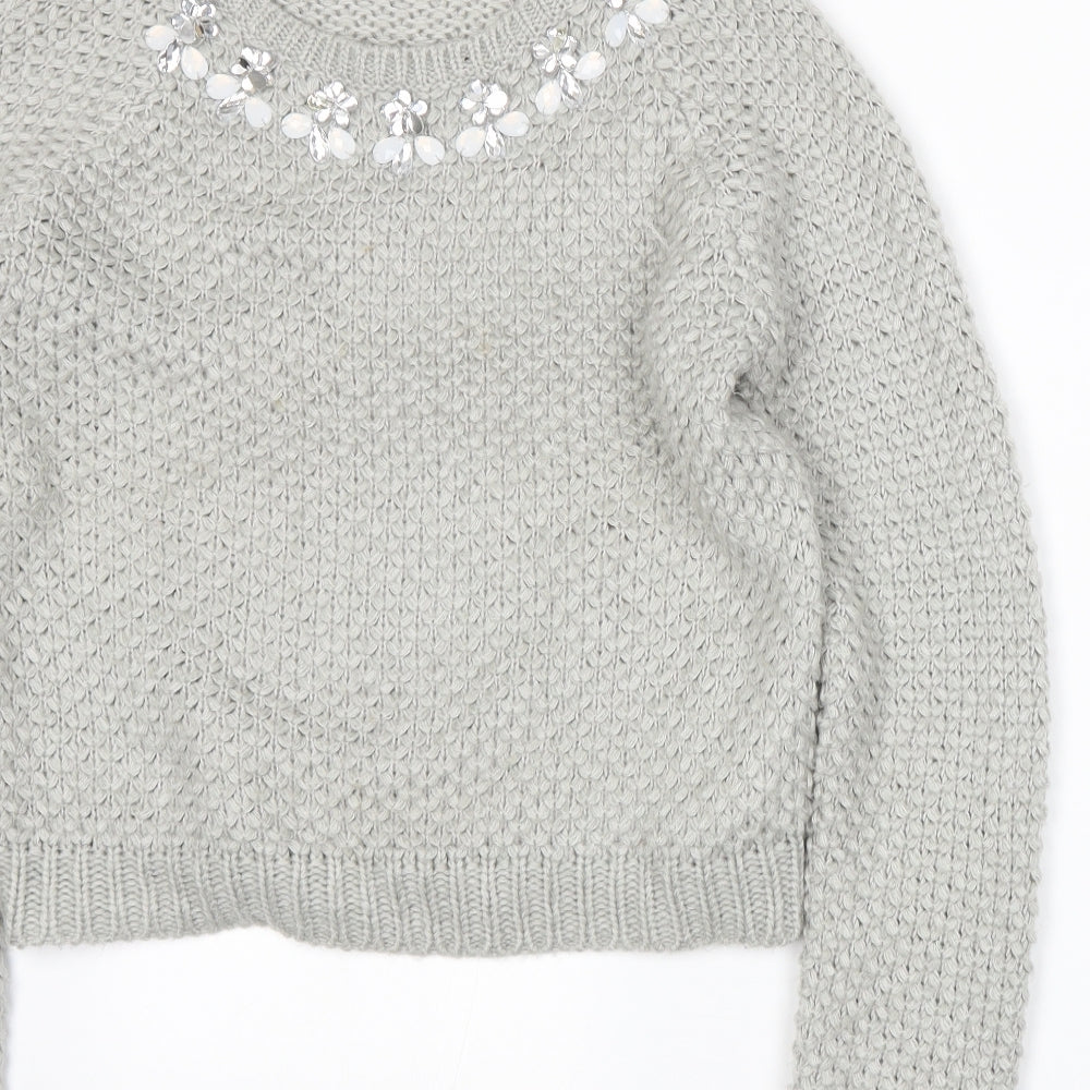 New Look Womens Grey  Knit Pullover Jumper Size 14