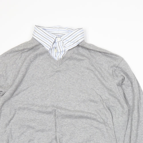 NEXT Mens Blue Striped   Dress Shirt Size XL