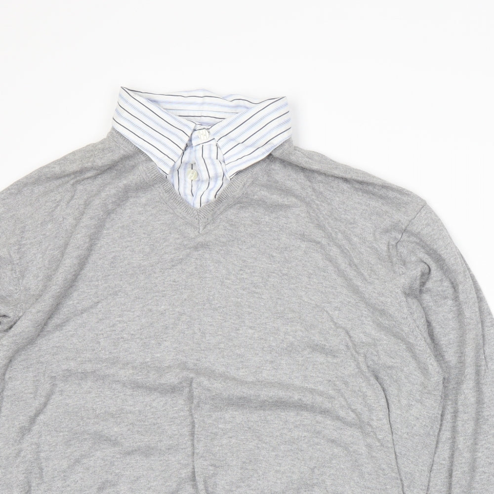 NEXT Mens Blue Striped   Dress Shirt Size XL