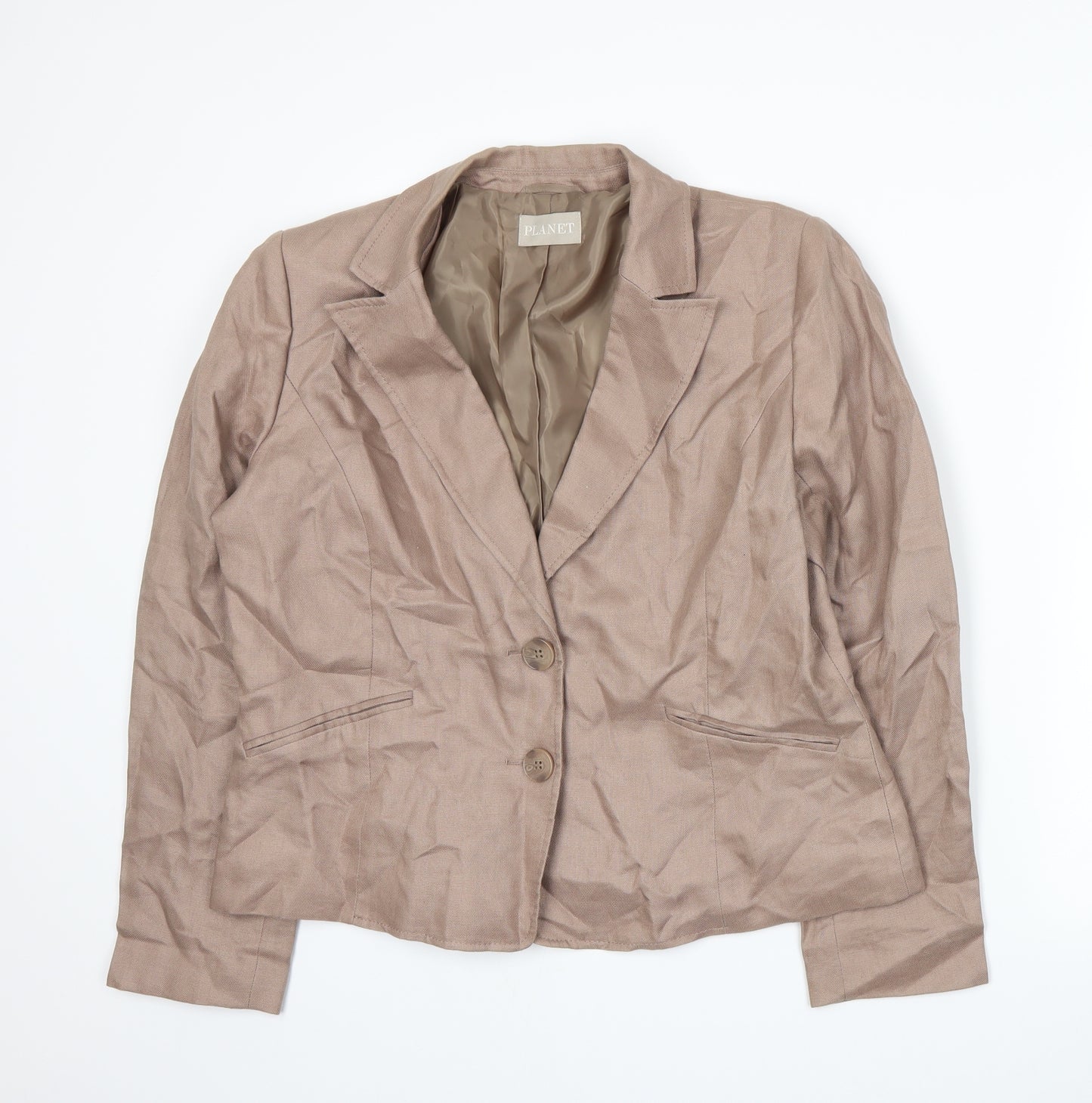 PLANET Womens Beige   Jacket Suit Jacket Size 14