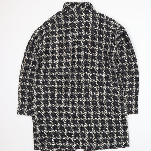 Preworn Womens Black Houndstooth  Jacket Coatigan Size 6