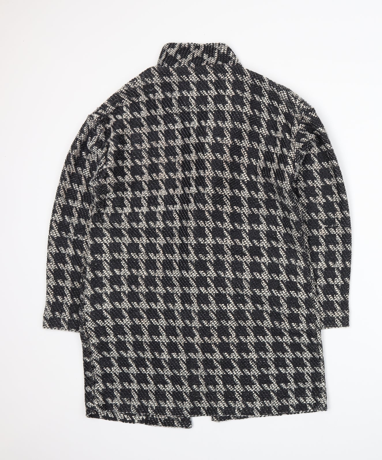 Preworn Womens Black Houndstooth  Jacket Coatigan Size 6