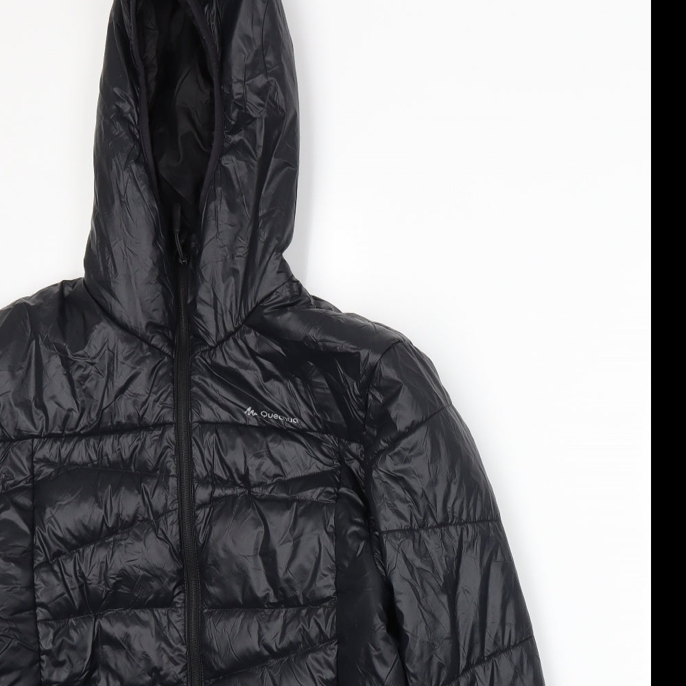Quechua Mens Black   Puffer Jacket Coat Size M