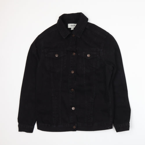 TU Womens Black  Denim Jacket  Size 8