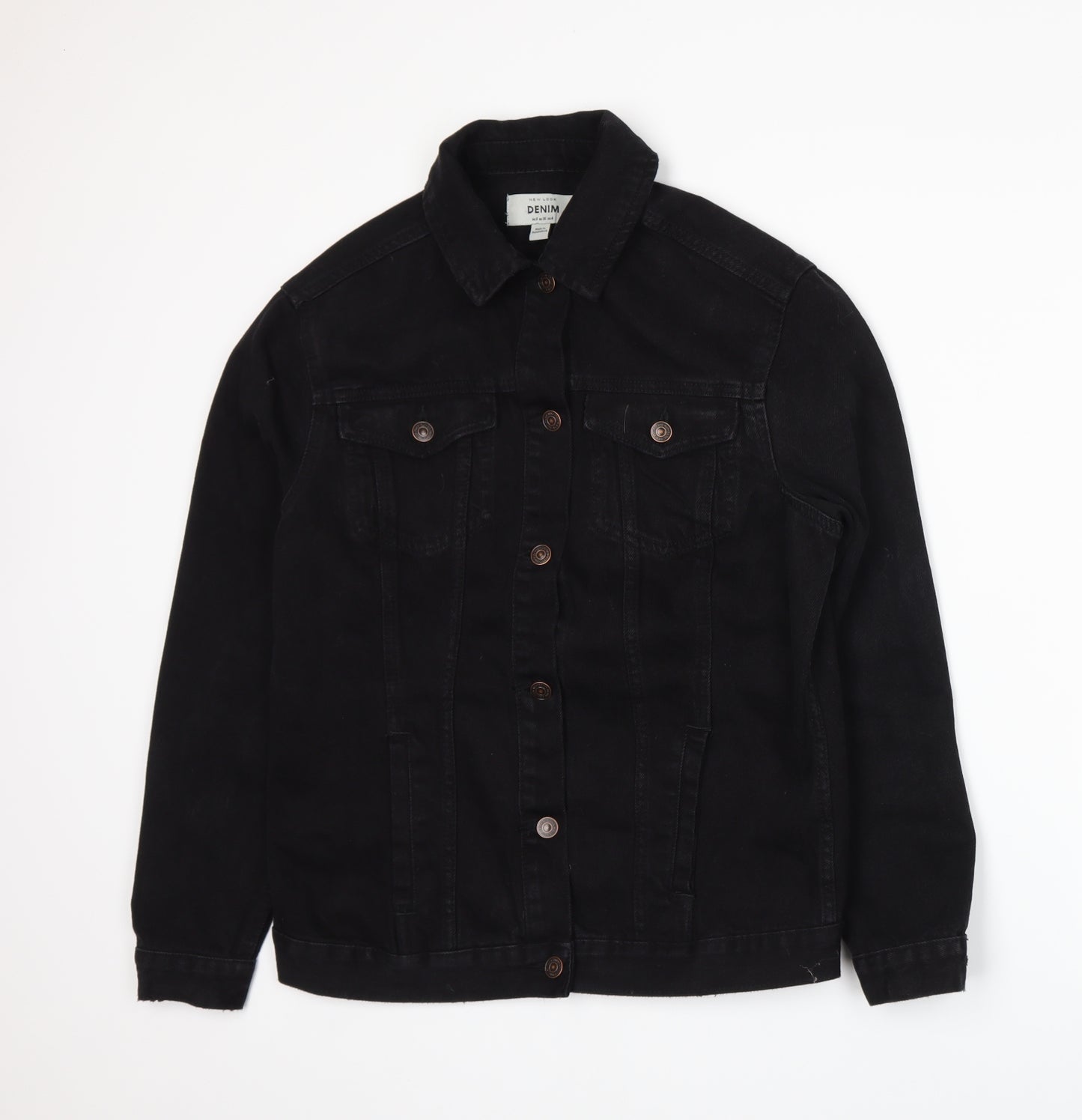TU Womens Black  Denim Jacket  Size 8