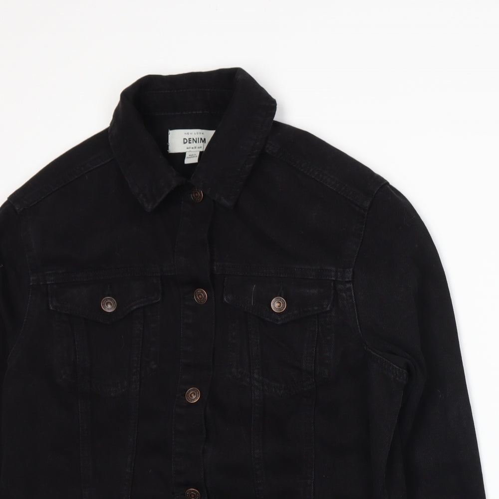 TU Womens Black  Denim Jacket  Size 8