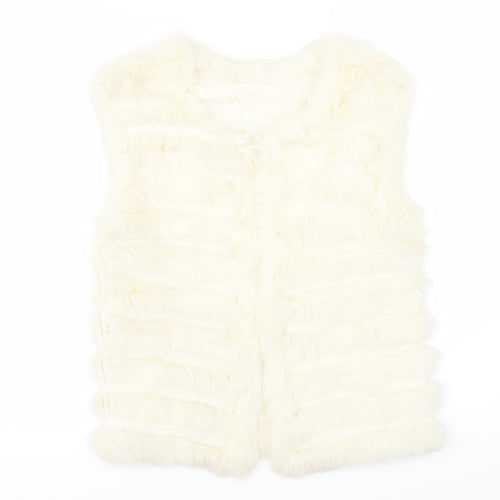 Preworn Girls White   Overcoat Coat Size L