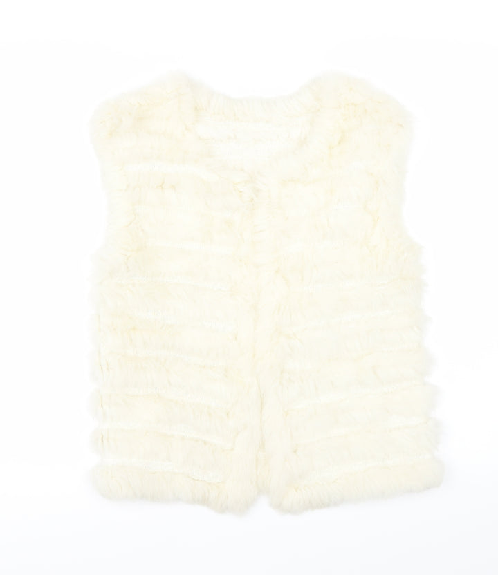 Preworn Girls White   Overcoat Coat Size L