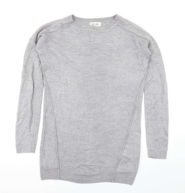 New Look Womens Grey Pullover Jumper Size 12