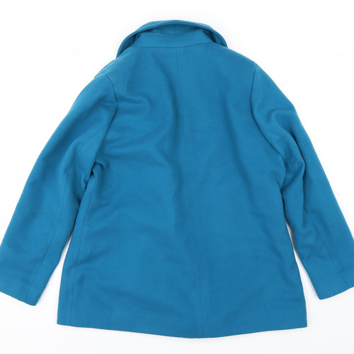 BM Womens Blue   Overcoat Coat Size 16