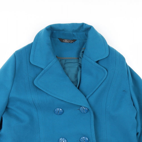 BM Womens Blue   Overcoat Coat Size 16