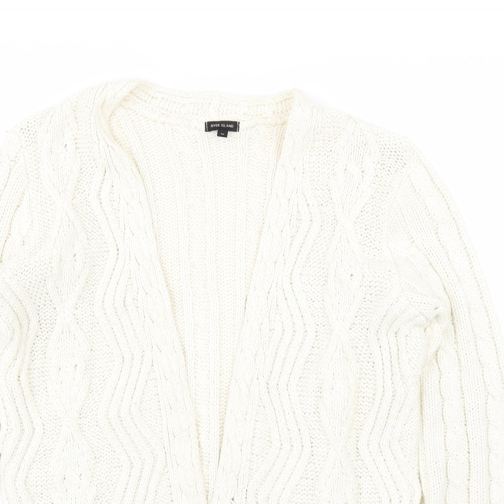 River Island Womens White   Cardigan Jumper Size 10