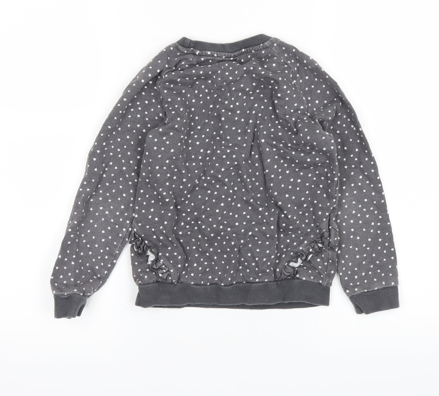 TU Girls Grey Polka Dot  Pullover Jumper Size 5-6 Years