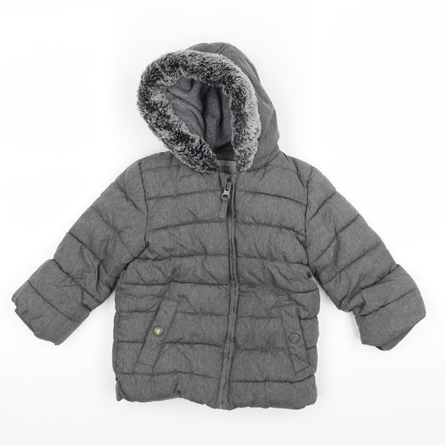 George Baby Grey   Puffer Jacket Coat Size 18-24 Months