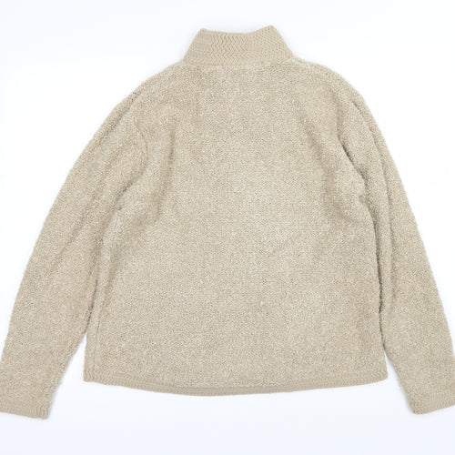 elizabeth Womens Beige   Full Zip Jumper Size M