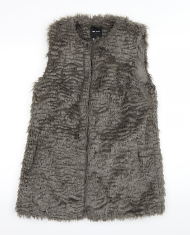 New Look Womens Grey Overcoat Coat Size 8