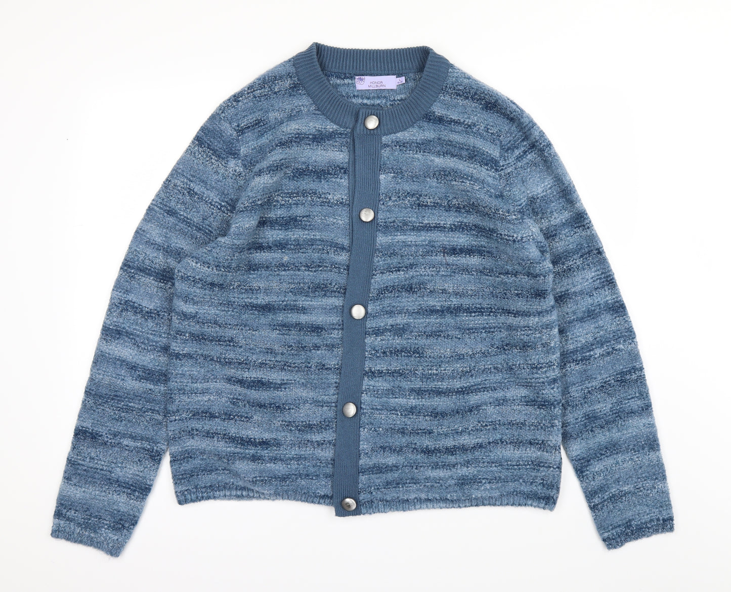 Honor Millburn Womens Blue Striped  Cardigan Jumper Size 18